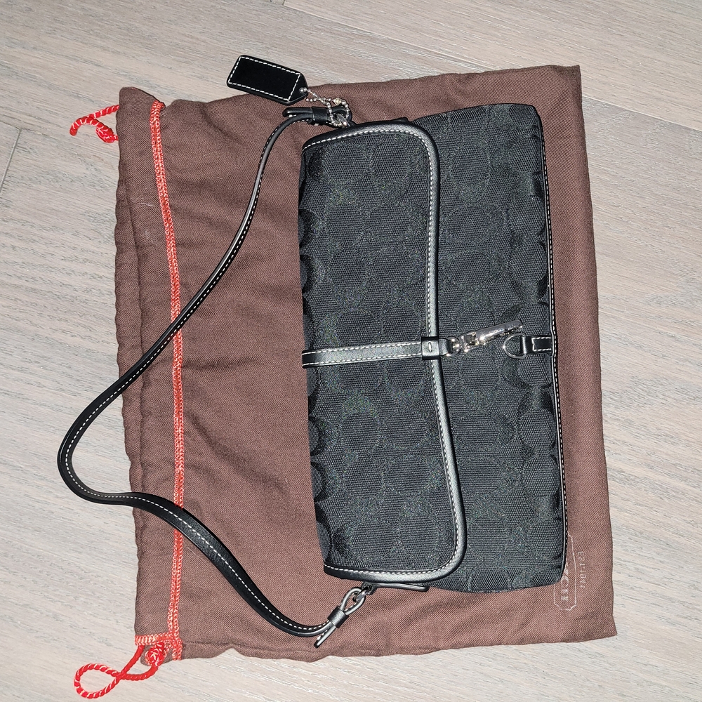 Vintage Coach Black Baguette